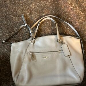 NWT Coach grayish tan leather handbag purse
